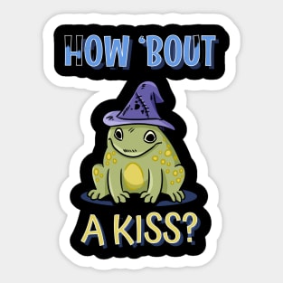 cute frog with witch hat Sticker